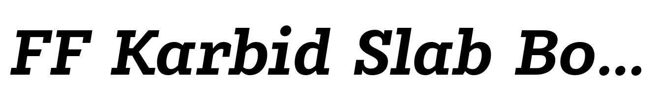 FF Karbid Slab Bold Italic